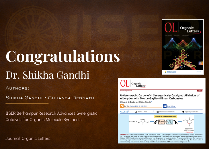 Department of Chemical Sciences Researchers Publish in Organic Letters